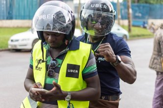 UberBoda driver pictured starting a trip. Courtesy Photo/Uber