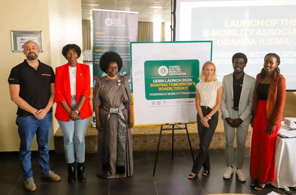 Dr. Monica Musenero Masanza (3rd from left), Minister for Science, Technology, and Innovation with some members of UMEA pose for a group photo after launch. Courtesy Photo