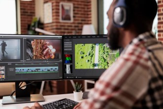 A video editor pictured editing a video. PHOTO: DC Studio / freepik