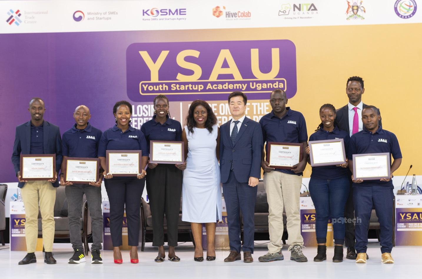 YSAU Alumni Association (from all four cohorts) representatives with their certificates pose for a group photo with partners of the YSA program during the first day of the YSA closing ceremony. PHOTO: PC Tech Magazine.