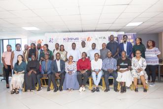 Youth Startup Academy Uganda (YSAU) and Hive Colab teams pose for a group photo with guests and startup founders who are heading to GITEX Africa in Morocco. PHOTO: PC Tech Magazine