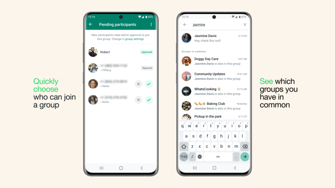 WhatsApp are making groups more manageable for admins and easier to navigate for everyone. PHOTO: WhatsApp